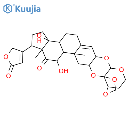 Carda-4,20(22)-dienolide,2,3-[[(3aR,4S,7aR)-dihydro-4H-1,3-dioxolo[4,5-c]pyran-3a,4(6H)-diyl]bis(oxy)]-11,14-dihydroxy-12-oxo-,(2a,3b,11a)- (9CI) structure