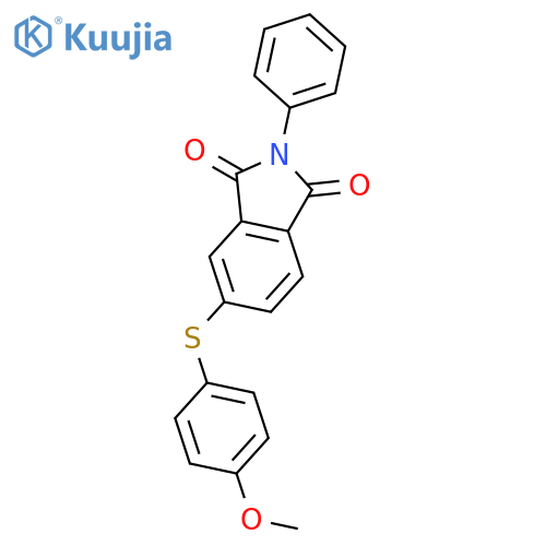 1H-Isoindole-1,3(2H)-dione, 5-[(4-methoxyphenyl)thio]-2-phenyl- structure