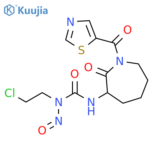 2H-Azepin-2-one,3-[[[(2-chloroethyl)nitrosoamino]carbonyl]amino]hexahydro-1-(5-thiazolylcarbonyl)- structure