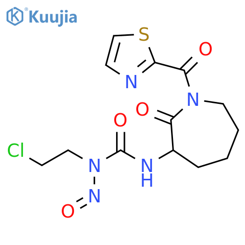 2H-Azepin-2-one,3-[[[(2-chloroethyl)nitrosoamino]carbonyl]amino]hexahydro-1-(2-thiazolylcarbonyl)- structure
