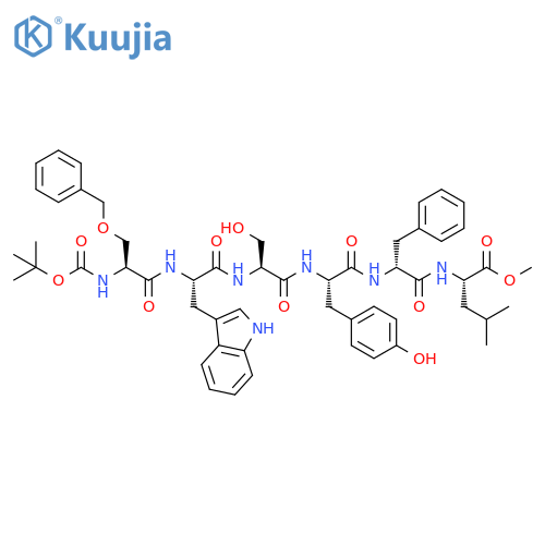 L-Leucine,N-[N-[N-[N-[N-[N-[(1,1-dimethylethoxy)carbonyl]-O-(phenylmethyl)-L-seryl]-L-tryptophyl]-L-seryl]-L-tyrosyl]-D-phenylalanyl]-, methyl ester structure