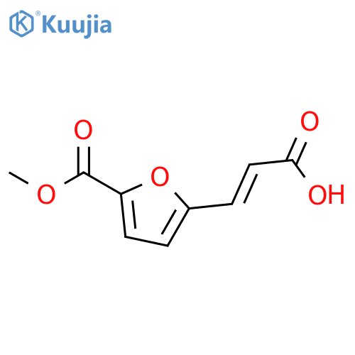 2-Furancarboxylic acid, 5-(2-carboxyethenyl)-, 2-methyl ester structure