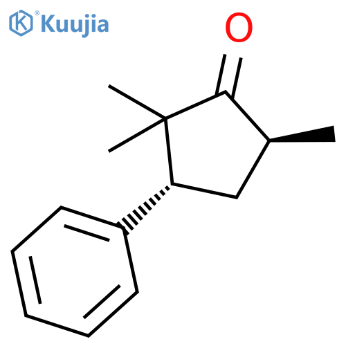 Cyclopentanone, 2,2,5-trimethyl-3-phenyl-, trans- structure