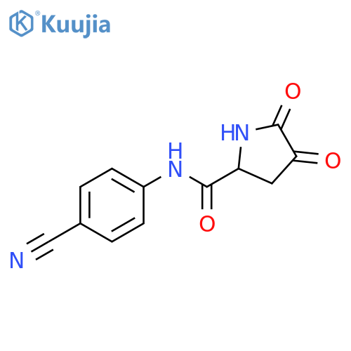 2-Pyrrolidinecarboxamide, N-(4-cyanophenyl)-4,5-dioxo- structure