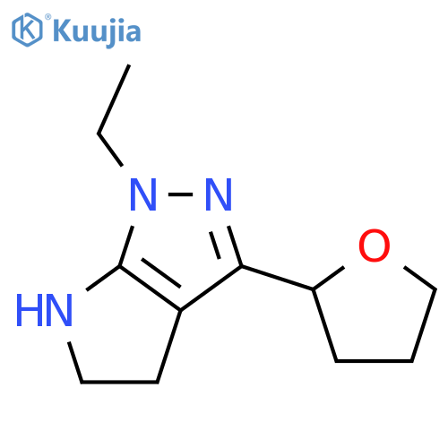 Pyrrolo[2,3-c]pyrazole,1-ethyl-1,4,5,6-tetrahydro-3-(tetrahydro-2-furanyl)- structure
