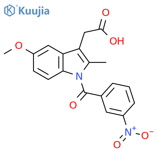 1H-Indole-3-acetic acid, 5-methoxy-2-methyl-1-(3-nitrobenzoyl)- structure
