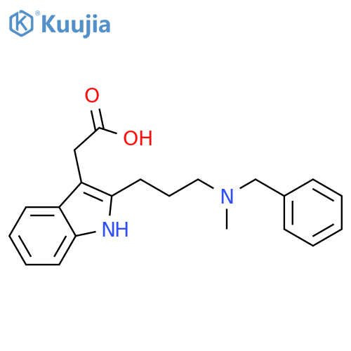 1H-INDOLE-3-ACETIC ACID, 2-[3-[METHYL(PHENYLMETHYL)AMINO]PROPYL]- structure
