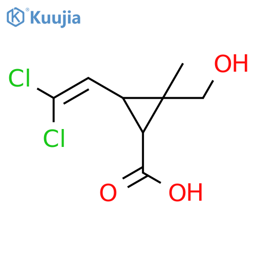 Cyclopropanecarboxylicacid, 3-(2,2-dichloroethenyl)-2-(hydroxymethyl)-2-methyl- structure
