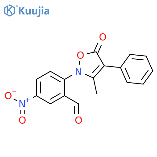 Benzaldehyde, 2-(3-methyl-5-oxo-4-phenyl-2(5H)-isoxazolyl)-5-nitro- structure