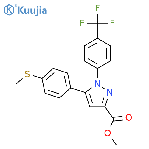 Methyl 5-(4-methylsulfanylphenyl)-1-(4-trifluoromethyl-phenyl)-1H-pyrazole-3-carboxylate structure
