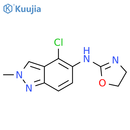 2H-Indazol-5-amine, 4-chloro-N-(4,5-dihydro-2-oxazolyl)-2-methyl- structure