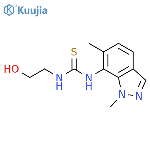 Thiourea, N-(1,6-dimethyl-1H-indazol-7-yl)-N'-(2-hydroxyethyl)- structure
