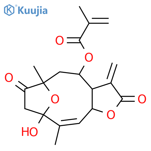 2-Propenoic acid, 2-methyl-,2,3,3a,4,5,6,7,8,9,11a-decahydro-9-hydroxy-6,10-dimethyl-3-methylene-2,7-dioxo-6,9-epoxycyclodeca[b]furan-4-yl ester structure