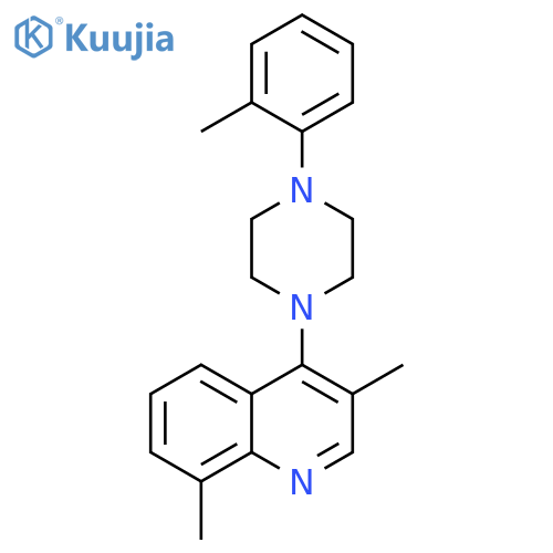 Quinoline, 3,8-dimethyl-4-[4-(2-methylphenyl)-1-piperazinyl]- structure