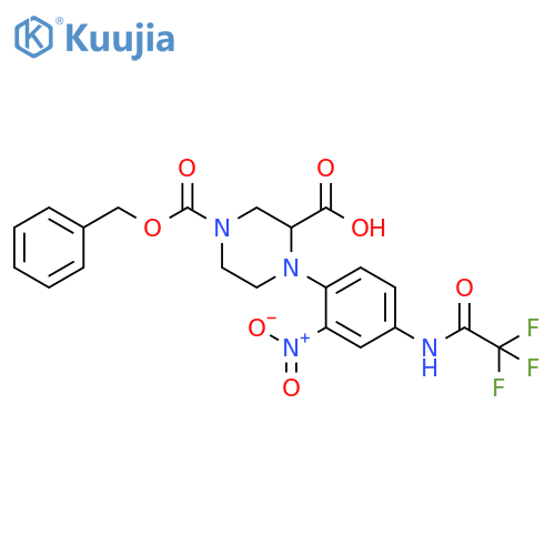 1,3-Piperazinedicarboxylic acid,4-[2-nitro-4-[(trifluoroacetyl)amino]phenyl]-, 1-(phenylmethyl) ester structure