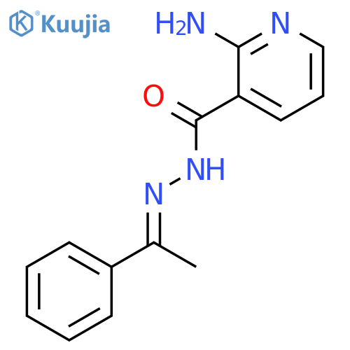 3-PYRIDINECARBOXYLIC ACID, 2-AMINO-, (1-PHENYLETHYLIDENE)HYDRAZIDE structure