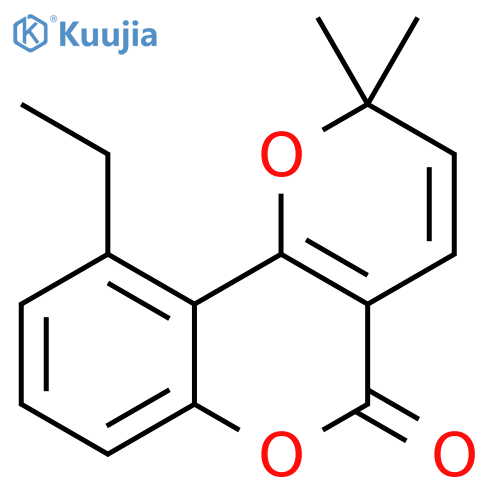 2H,5H-Pyrano[3,2-c][1]benzopyran-5-one, 10-ethyl-2,2-dimethyl- structure