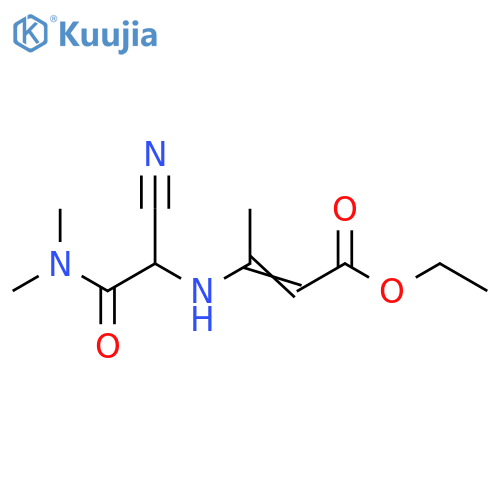 2-Butenoic acid, 3-[[1-cyano-2-(dimethylamino)-2-oxoethyl]amino]-,ethyl ester structure