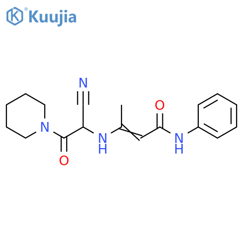 2-Butenamide,3-[[1-cyano-2-oxo-2-(1-piperidinyl)ethyl]amino]-N-phenyl- structure