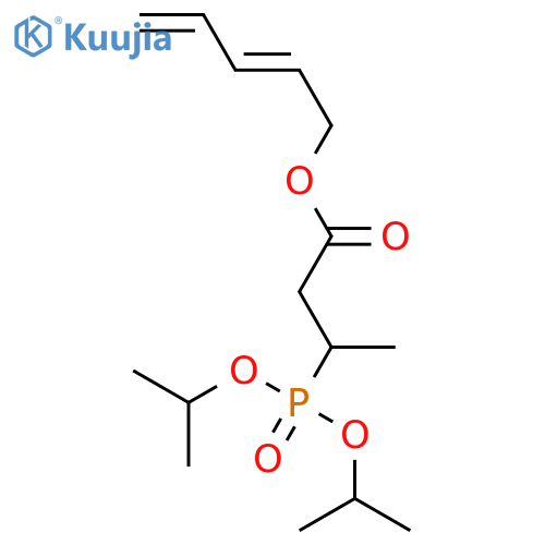 Butanoic acid, 3-[bis(1-methylethoxy)phosphinyl]-, 2,4-pentadienyl ester structure