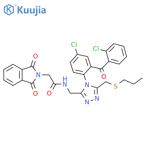 2H-Isoindole-2-acetamide,N-[[4-[4-chloro-2-(2-chlorobenzoyl)phenyl]-5-[(propylthio)methyl]-4H-1,2,4-triazol-3-yl]methyl]-1,3-dihydro-1,3-dioxo- structure