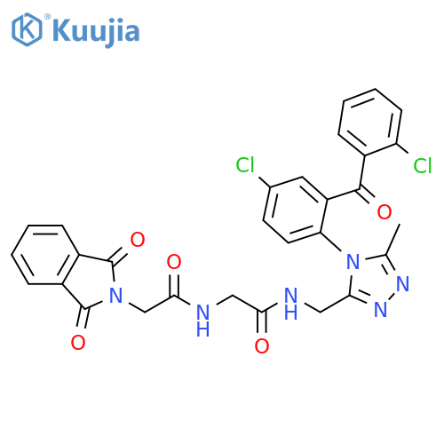 2H-Isoindole-2-acetamide,N-[2-[[[4-[4-chloro-2-(2-chlorobenzoyl)phenyl]-5-methyl-4H-1,2,4-triazol-3-yl]methyl]amino]-2-oxoethyl]-1,3-dihydro-1,3-dioxo- structure