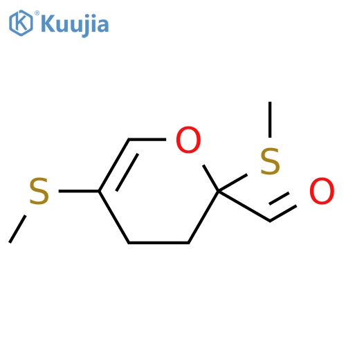 2H-Pyran-2-carboxaldehyde, 3,4-dihydro-2,5-bis(methylthio)- structure