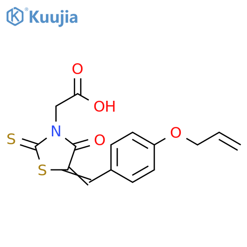 2-(5Z)-4-oxo-5-{4-(prop-2-en-1-yloxy)phenylmethylidene}-2-sulfanylidene-1,3-thiazolidin-3-ylacetic acid structure