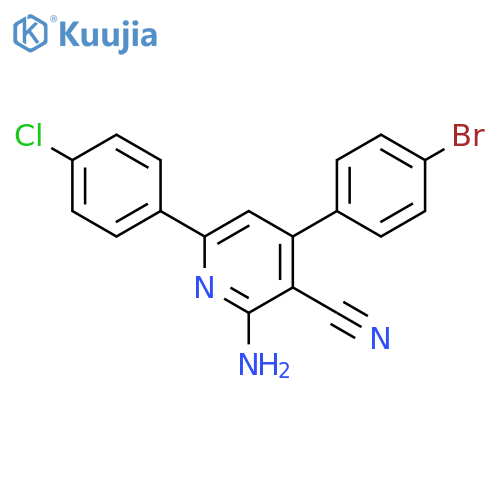 3-Pyridinecarbonitrile, 2-amino-4-(4-bromophenyl)-6-(4-chlorophenyl)- structure