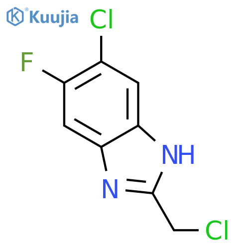 1H-BENZIMIDAZOLE, 5-CHLORO-2-(CHLOROMETHYL)-6-FLUORO- structure