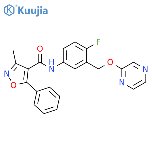 4-Isoxazolecarboxamide,N-[4-fluoro-3-[(pyrazinyloxy)methyl]phenyl]-3-methyl-5-phenyl- structure
