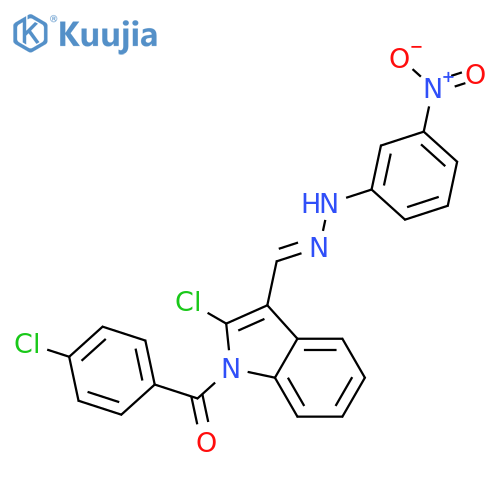 1H-Indole-3-carboxaldehyde,2-chloro-1-(4-chlorobenzoyl)-, 3-[2-(3-nitrophenyl)hydrazone] structure