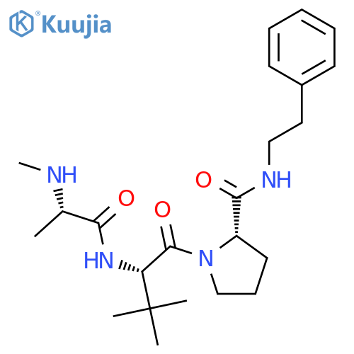 L-Prolinamide, N-methyl-L-alanyl-3-methyl-L-valyl-N-(2-phenylethyl)- structure