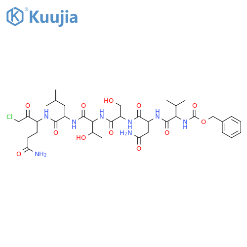 L-Leucinamide,N-[(phenylmethoxy)carbonyl]-L-valyl-L-asparaginyl-L-seryl-L-threonyl-N-[(1S)-4-amino-1-(chloroacetyl)-4-oxobutyl]- structure