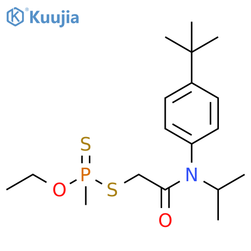 Phosphonodithioic acid, methyl-,S-[2-[[4-(1,1-dimethylethyl)phenyl](1-methylethyl)amino]-2-oxoethyl]O-ethyl ester structure