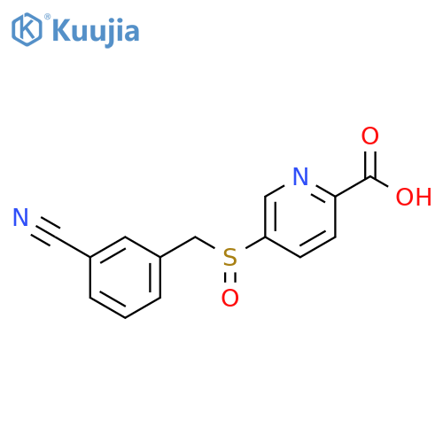 2-Pyridinecarboxylic acid, 5-[[(3-cyanophenyl)methyl]sulfinyl]- structure