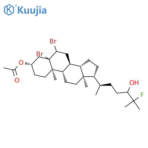 Cholestane-3,24-diol, 5,6-dibromo-25-fluoro-, 3-acetate, (3b)- structure