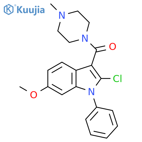 Piperazine,1-[(2-chloro-6-methoxy-1-phenyl-1H-indol-3-yl)carbonyl]-4-methyl- structure