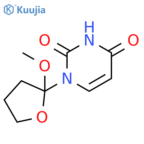 2,4(1H,3H)-Pyrimidinedione, 1-(tetrahydro-2-methoxy-2-furanyl)- structure