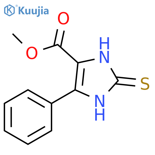 1H-Imidazole-4-carboxylicacid, 2,3-dihydro-5-phenyl-2-thioxo-, methyl ester structure