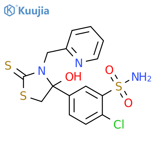Benzenesulfonamide,2-chloro-5-[4-hydroxy-3-(2-pyridinylmethyl)-2-thioxo-4-thiazolidinyl]- structure