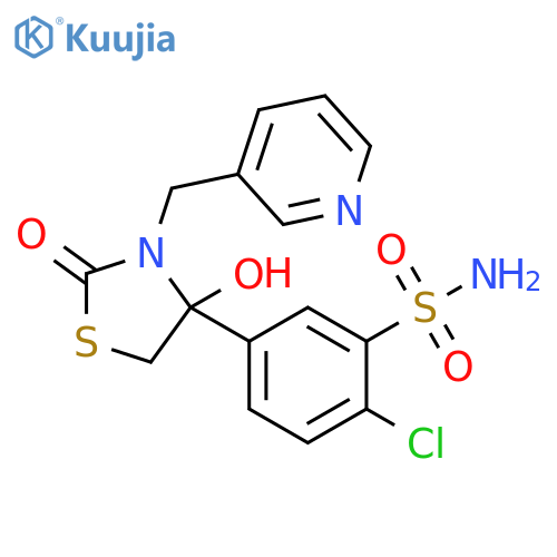 Benzenesulfonamide,2-chloro-5-[4-hydroxy-2-oxo-3-(3-pyridinylmethyl)-4-thiazolidinyl]- structure
