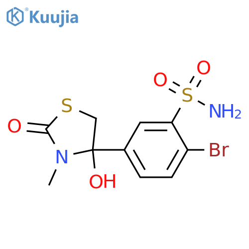 Benzenesulfonamide,2-bromo-5-(4-hydroxy-3-methyl-2-oxo-4-thiazolidinyl)- structure