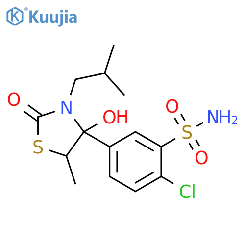 Benzenesulfonamide,2-chloro-5-[4-hydroxy-5-methyl-3-(2-methylpropyl)-2-oxo-4-thiazolidinyl]- structure
