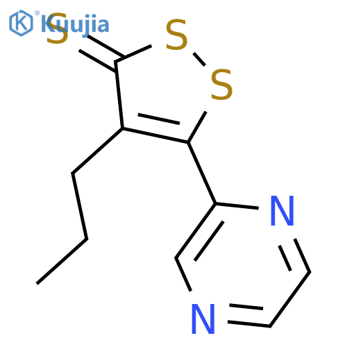 3H-1,2-DITHIOLE-3-THIONE, 4-PROPYL-5-PYRAZINYL- structure