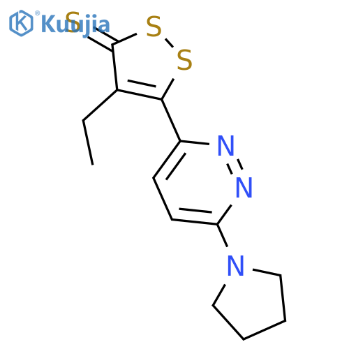 3H-1,2-DITHIOLE-3-THIONE, 4-ETHYL-5-[6-(1-PYRROLIDINYL)-3-PYRIDAZINYL]- structure