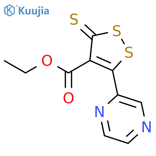 3H-1,2-DITHIOLE-4-CARBOXYLIC ACID, 5-PYRAZINYL-3-THIOXO-, ETHYL ESTER structure