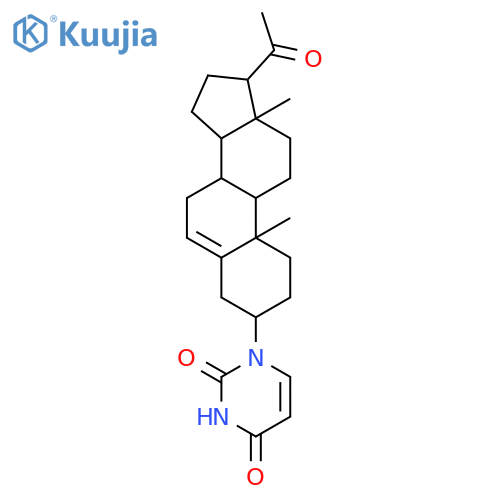 2,4(1H,3H)-Pyrimidinedione,1-[(3a)-20-oxopregn-5-en-3-yl]- (9CI) structure