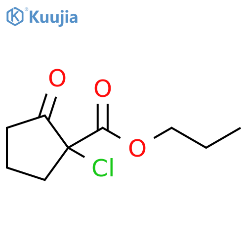 Cyclopentanecarboxylic acid, 1-chloro-2-oxo-, propyl ester structure