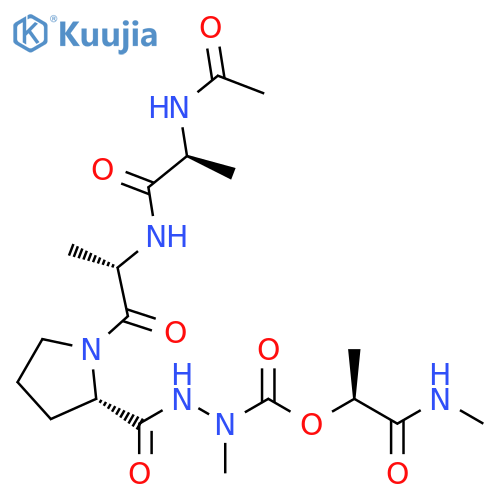 L-Proline, 1-[N-(N-acetyl-L-alanyl)-L-alanyl]-,2-methyl-2-[[1-methyl-2-(methylamino)-2-oxoethoxy]carbonyl]hydrazide,(S)- structure